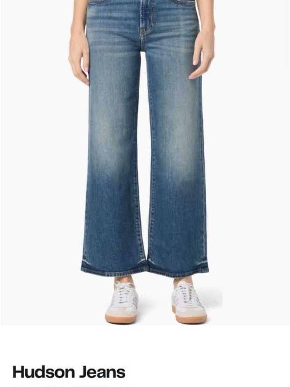Hudson Jeans Women's Wide Leg Crop Jeans in Medium Blue size 25